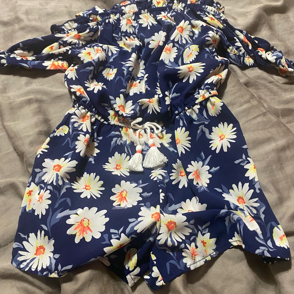 My Michelle Navy Floral Kids Romper